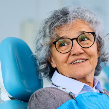 Lady with denture treatment at Brampton